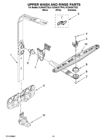 10 - Upper Wash And Rinse Parts parts for Kitchenaid Dishwasher KUDA03CTBL0 from AppliancePartsPros.com