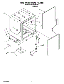 07 - Tub And Frame Parts parts for Kitchenaid Dishwasher KUDC03FTSS0 from AppliancePartsPros.com
