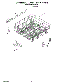 09 - Upper Rack And Track Parts parts for Kitchenaid Dishwasher KUDC03FTSS0 from AppliancePartsPros.com