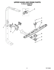 10 - Upper Wash And Rinse Parts parts for Kitchenaid Dishwasher KUDC03FTSS0 from AppliancePartsPros.com