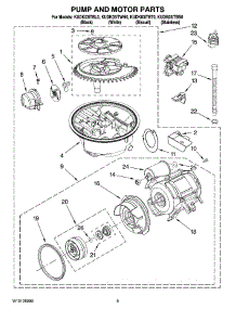08 - Pump And Motor Parts parts for Kitchenaid Dishwasher KUDK03ITBS0 from AppliancePartsPros.com