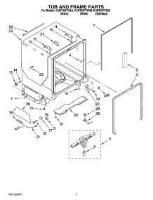 07 - Tub And Frame Parts parts for Kitchenaid Dishwasher KUDT03FTWH0 from AppliancePartsPros.com