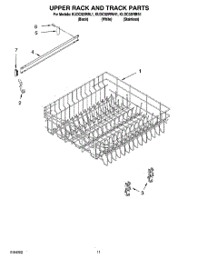 09 - Upper Rack And Track Parts parts for Kitchenaid Dishwasher KUDC02IRBS1 from AppliancePartsPros.com