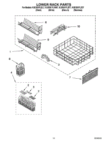 11 - Lower Rack Parts, Optional Parts (Not Included) parts for Kitchenaid Dishwasher KUDS01FLSS7 from AppliancePartsPros.com