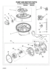 08 - Pump And Motor Parts parts for Kitchenaid Dishwasher KUDU02VRSS0 from AppliancePartsPros.com