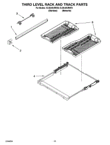 10 - Third Level Rack And Track Parts parts for Kitchenaid Dishwasher KUDU02VRSS0 from AppliancePartsPros.com