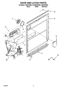 03 - Door And Latch Parts parts for Kitchenaid Dishwasher KUDI02FRSS0 from AppliancePartsPros.com