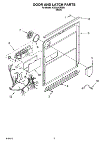 03 - Door And Latch Parts parts for Kitchenaid Dishwasher KUDJ02CRBS0 from AppliancePartsPros.com