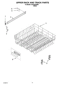 09 - Upper Rack And Track Parts parts for Kitchenaid Dishwasher KUDJ02CRBS0 from AppliancePartsPros.com