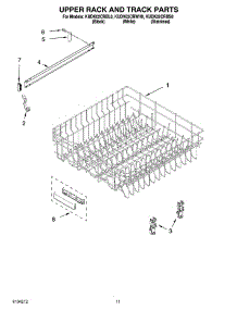 09 - Upper Rack And Track Parts parts for Kitchenaid Dishwasher KUDK02CRWH0 from AppliancePartsPros.com