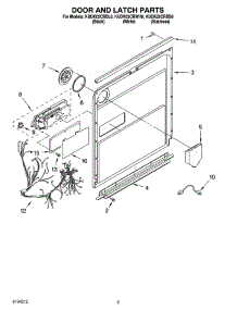 03 - Door And Latch Parts parts for Kitchenaid Dishwasher KUDK02CRBS0 from AppliancePartsPros.com