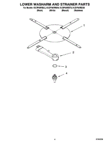 04 - Lower Washarm And Strainer Parts parts for Kitchenaid Dishwasher KUDP02IRBS0 from AppliancePartsPros.com