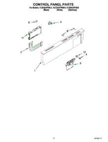 02 - Control Panel Parts parts for Kitchenaid Dishwasher KUDS02FRWH0 from AppliancePartsPros.com