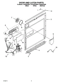 03 - Door And Latch Parts parts for Kitchenaid Dishwasher KUDS02FRWH0 from AppliancePartsPros.com
