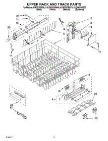 09 - Upper Rack And Track Parts parts for Kitchenaid Dishwasher KUDP02SRBT0 from AppliancePartsPros.com