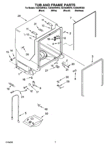 07 - Tub And Frame Parts parts for Kitchenaid Dishwasher KUDI02IRBT0 from AppliancePartsPros.com
