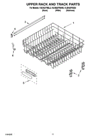 09 - Upper Rack And Track Parts parts for Kitchenaid Dishwasher KUDI02FRWH0 from AppliancePartsPros.com