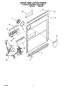 03 - Door And Latch Parts parts for Kitchenaid Dishwasher KUDS01VMSS5 from AppliancePartsPros.com