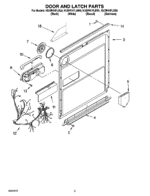 03 - Door And Latch Parts parts for Kitchenaid Dishwasher KUDP01FLWH6 from AppliancePartsPros.com