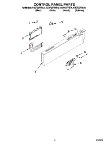 02 - Control Panel Parts parts for Kitchenaid Dishwasher KUDP02FRBL0 from AppliancePartsPros.com