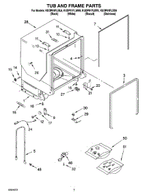 07 - Tub And Frame Parts parts for Kitchenaid Dishwasher KUDP01FLBT6 from AppliancePartsPros.com