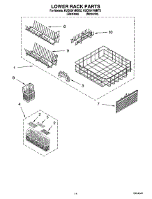 11 - Lower Rack Parts, Optional Parts (Not Included) parts for Kitchenaid Dishwasher KUDS01VMSS5 from AppliancePartsPros.com