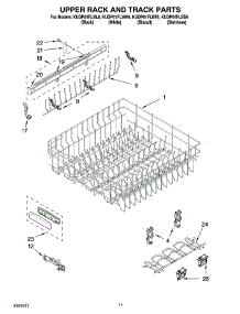 09 - Upper Rack And Track Parts parts for Kitchenaid Dishwasher KUDP01FLSS6 from AppliancePartsPros.com