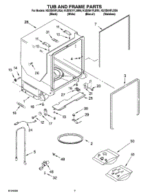 07 - Tub And Frame Parts parts for Kitchenaid Dishwasher KUDS01FLBL6 from AppliancePartsPros.com