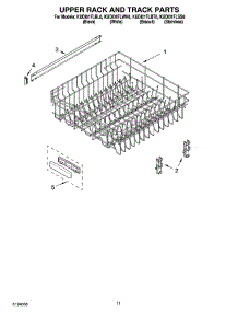09 - Upper Rack And Track Parts parts for Kitchenaid Dishwasher KUDI01FLBT6 from AppliancePartsPros.com