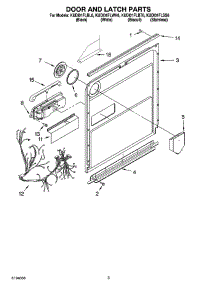 03 - Door And Latch Parts parts for Kitchenaid Dishwasher KUDI01FLSS6 from AppliancePartsPros.com