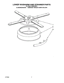 05 - Lower Washarm And Strainer parts for Whirlpool Dishwasher 4KUDA220T5 from AppliancePartsPros.com