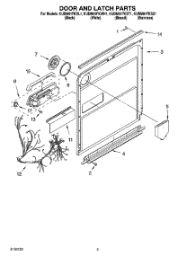 03 - Door And Latch Parts parts for Kitchenaid Dishwasher KUDM01FKWH1 from AppliancePartsPros.com