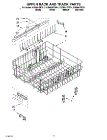 09 - Upper Rack And Track Parts parts for Kitchenaid Dishwasher KUDM01FKWH1 from AppliancePartsPros.com