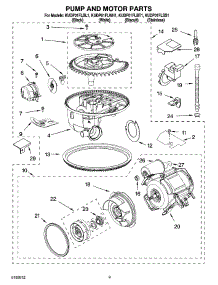 08 - Pump And Motor Parts parts for Kitchenaid Dishwasher KUDP01FLSS1 from AppliancePartsPros.com
