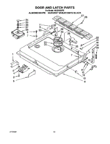 12 - Door And Latch parts for Whirlpool Dishwasher 4KUDA220T5 from AppliancePartsPros.com
