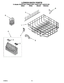 10 - Lower Rack Parts parts for Kitchenaid Dishwasher KUDP01FLWH1 from AppliancePartsPros.com