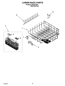 11 - Lower Rack Parts parts for Kitchenaid Dishwasher KUDL01ILBS1 from AppliancePartsPros.com