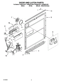 03 - Door And Latch Parts parts for Kitchenaid Dishwasher KUDI01DLBL1 from AppliancePartsPros.com