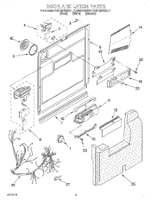03 - Door And Latch parts for Kitchenaid Dishwasher KUDM24SEBL1 from AppliancePartsPros.com