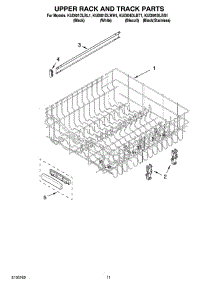 09 - Upper Rack And Track Parts parts for Kitchenaid Dishwasher KUDI01DLBS1 from AppliancePartsPros.com