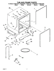 07 - Tub And Frame Parts parts for Kitchenaid Dishwasher KUDS01IJAL1 from AppliancePartsPros.com