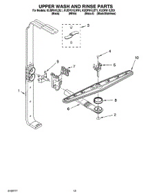10 - Upper Wash And Rinse Parts parts for Kitchenaid Dishwasher KUDP01ILBS1 from AppliancePartsPros.com