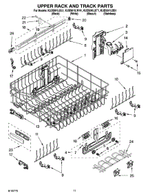 09 - Upper Rack And Track Parts parts for Kitchenaid Dishwasher KUDS01ILWH1 from AppliancePartsPros.com