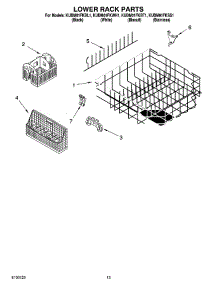 10 - Lower Rack Parts parts for Kitchenaid Dishwasher KUDM01FKBT1 from AppliancePartsPros.com