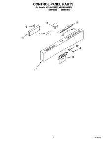 02 - Control Panel Parts parts for Kitchenaid Dishwasher KUDS01VMMT0 from AppliancePartsPros.com