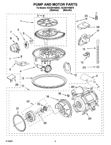 08 - Pump And Motor Parts parts for Kitchenaid Dishwasher KUDS01VMMT0 from AppliancePartsPros.com