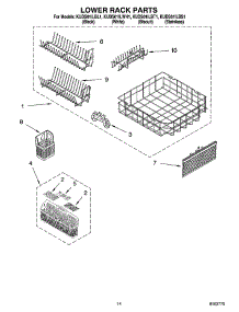 11 - Lower Rack Parts parts for Kitchenaid Dishwasher KUDS01ILBL1 from AppliancePartsPros.com
