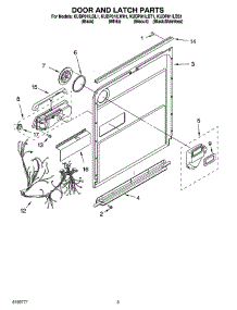 03 - Door And Latch Parts parts for Kitchenaid Dishwasher KUDP01ILBT1 from AppliancePartsPros.com