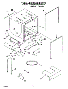 07 - Tub And Frame Parts parts for Kitchenaid Dishwasher KUDS01VMSS0 from AppliancePartsPros.com