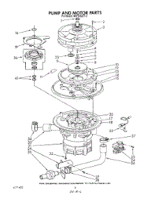 05 - Pump And Motor parts for Whirlpool Dishwasher 4KPDI620T0 from AppliancePartsPros.com